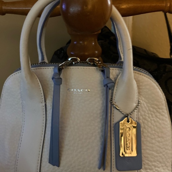 Coach Cream and Blue Satchel Mini Fun - Picture 1 of 8